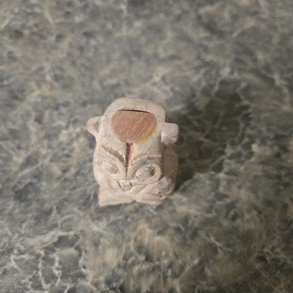 Hand carved wood owl whistle  about 3